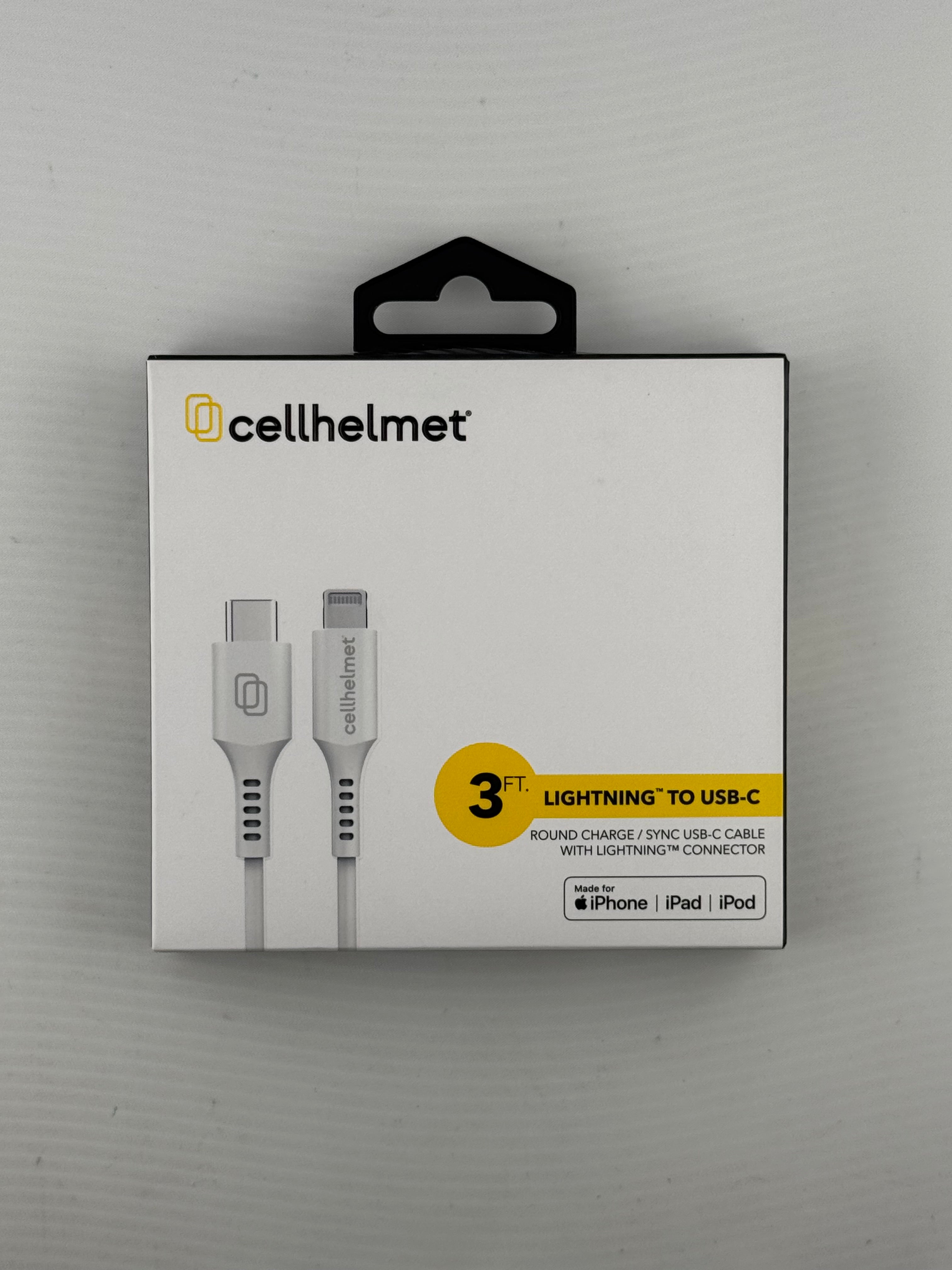 CellHelmet 3ft USB-C to Lightning Cable – MFi Certified Fast Charging Cord