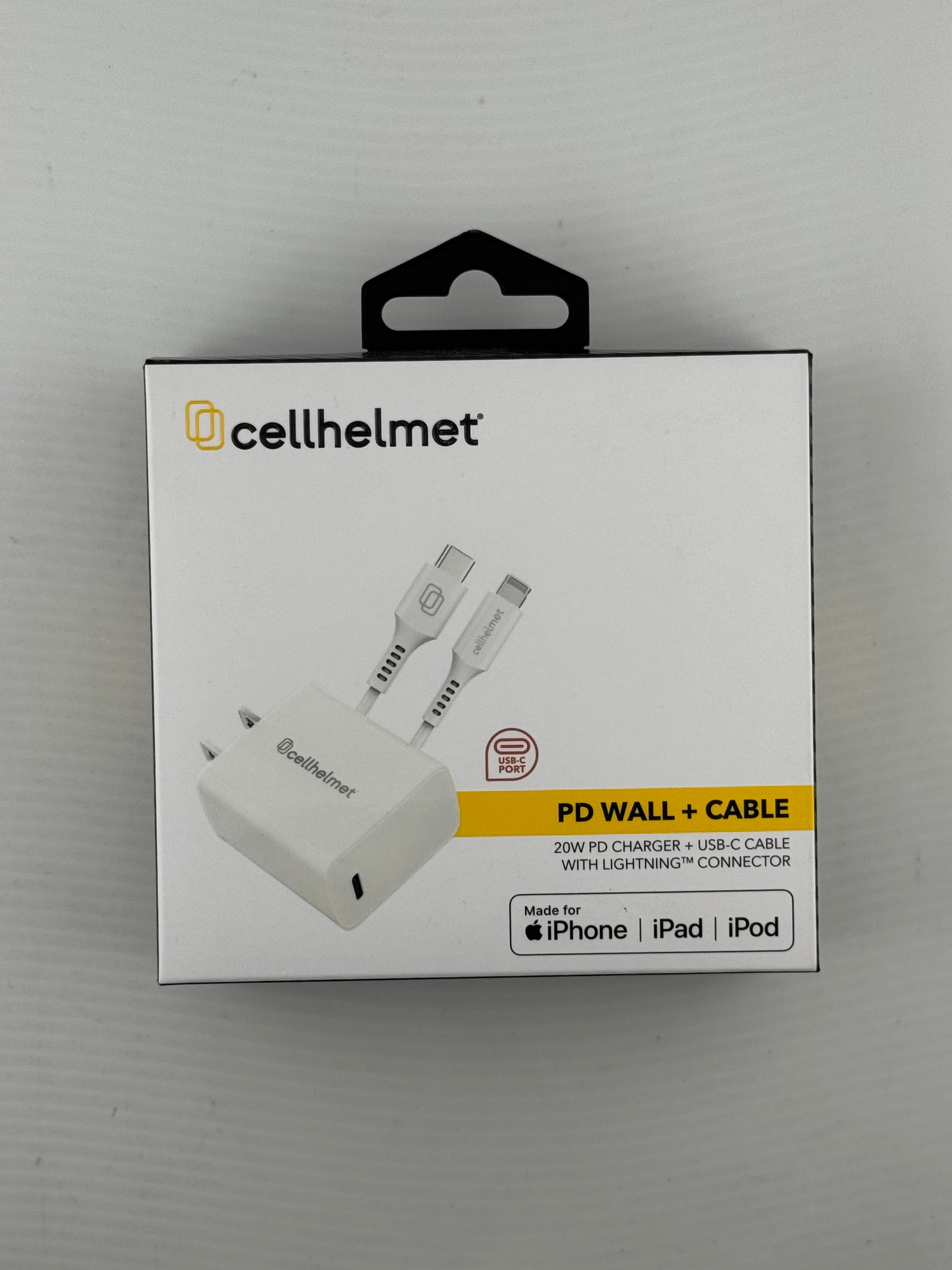 CellHelmet 20W Fast Charger Combo – USB-C Wall Adapter + USB-C to Lightning Cable
